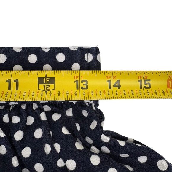 Modcloth Navy Polka Dot A-Line Knit Skirt Nautical Flirty Girly Date Night M - Picture 9 of 16